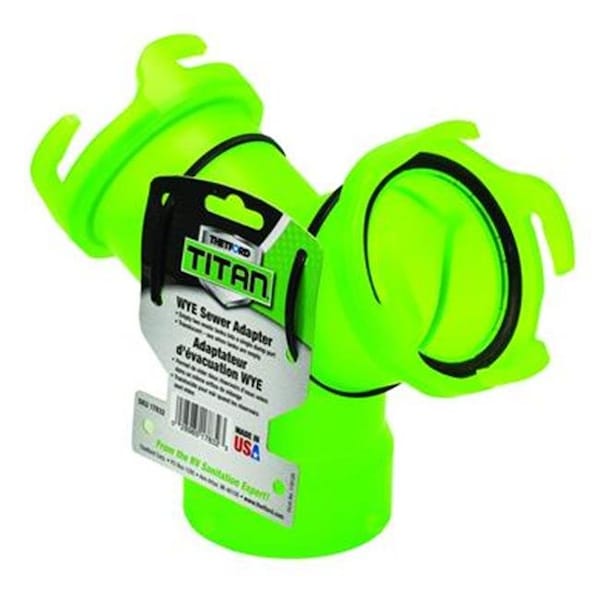 Thetford T6H-17832 Titan Sewer Hose Wye Adapter - Translucent Green T6H-17832 - main